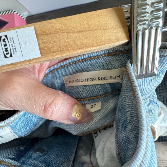 DENIM FORUM The Yoko HIgh Rise Slim Ripped Jeans Size 27 - Picture 4 of 4